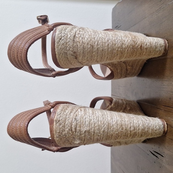 Forever 21 Brown Espadrille Wedge Sandals Size 6 - Picture 7 of 11